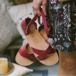 Leather Sandals, Marsala Sandals, Bordeaux Women Sandals, Women Sandals